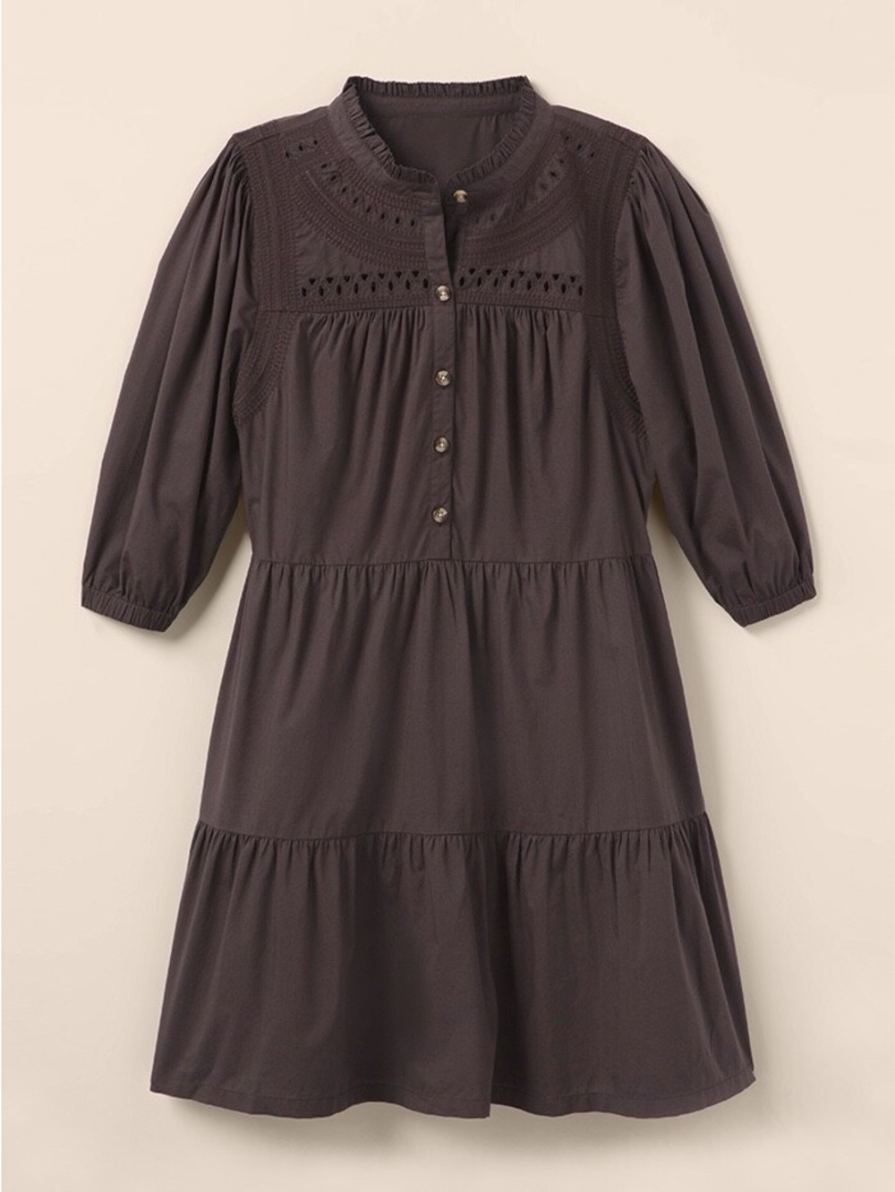 Matilda Jane Good Hart Midnight Sky Tiered Boho Dress Brown Size L